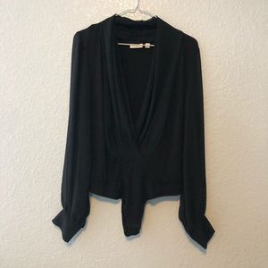 Dressy Black Blouse Bodysuit